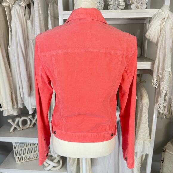 Gap medium coral pink corduroy jacket, classic, fun, preppy, feminine, #3975 - Picture 2 of 11